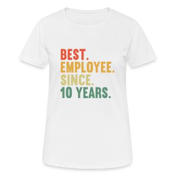 10 ans de service 10 ans de service - T-shirt respirant Femme - blanc - Devant - AI Model Female 172 dark (172cm)