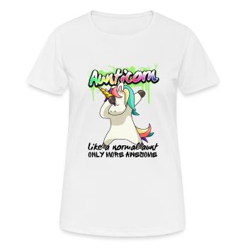 Aunticorn Unicorn Best Aunt in the World Baby Auntie - Women's Breathable T-Shirt - white - Front - AI Model Female 172 dark (172cm)