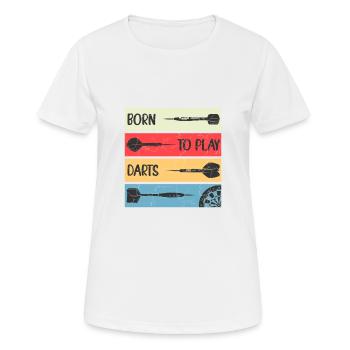 Darts Player Fan Article - born to play darts - Women's Breathable T-Shirt - white - Front - AI Model Female 172 dark (172cm)