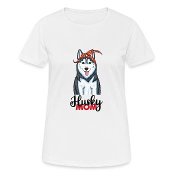 Husky Mama Sibérien Husky Maman - T-shirt respirant Femme - blanc - Devant - AI Model Female 172 dark (172cm)