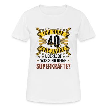 Hochzeitsgeschenke Partneroutfit 40. Hochzeitstag - Frauen T-Shirt atmungsaktiv - Weiß - Vorne - AI Model Female 172 dark (172cm)