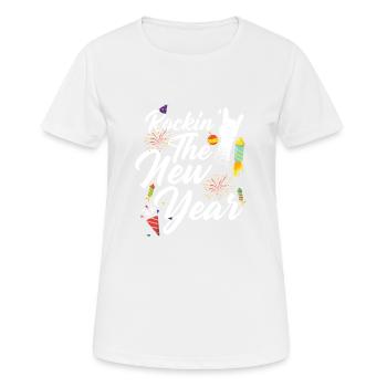 Rocking the New Year 2022 - Women's Breathable T-Shirt - white - Front - AI Model Female 172 dark (172cm)