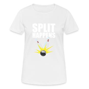 Bowling Pin I Bowling Team I Bowling Split Happens - Frauen T-Shirt atmungsaktiv - Weiß - Vorne - AI Model Female 172 dark (172cm)