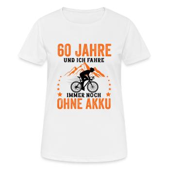 60 Geburtstag 60 Ehrentag 60 Jubiläum Radsport - Frauen T-Shirt atmungsaktiv - Weiß - Vorne - AI Model Female 172 dark (172cm)