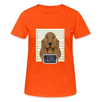 Chère maman je peux expliquer i cocker spaniel maman i - T-shirt respirant Femme - orange néon - Devant - AI Model Female 172 dark (172cm)