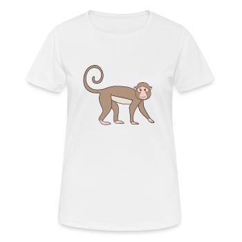 Singe ouistiti - T-shirt respirant Femme - blanc - Devant - AI Model Female 172 dark (172cm)