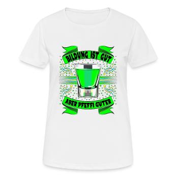 Pfefferminzlikör Pfefferminz Geschenk Saufen Suff - Frauen T-Shirt atmungsaktiv - Weiß - Vorne - AI Model Female 172 dark (172cm)