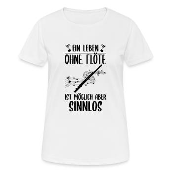 Querflöte - Frauen T-Shirt atmungsaktiv - Weiß - Vorne - AI Model Female 172 dark (172cm)