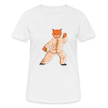 Tai Chi-Lehrer Tai Chi Katze - Frauen T-Shirt atmungsaktiv - Weiß - Vorne - AI Model Female 172 dark (172cm)