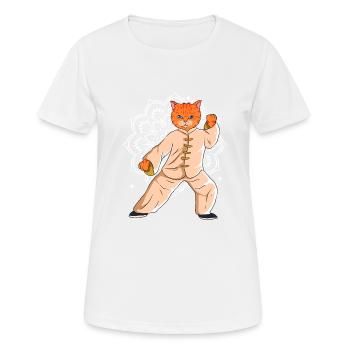 Tai Chi-Lehrer Tai Chi Katze - Frauen T-Shirt atmungsaktiv - Weiß - Vorne - AI Model Female 172 dark (172cm)