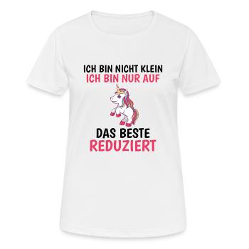 Bin nicht klein bin nur auf das beste reduziert - Frauen T-Shirt atmungsaktiv - Weiß - Vorne - AI Model Female 172 dark (172cm)