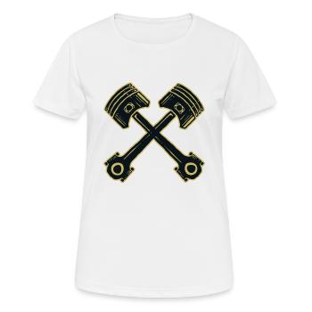 Piston avec bielle - T-shirt respirant Femme - blanc - Devant - AI Model Female 172 dark (172cm)