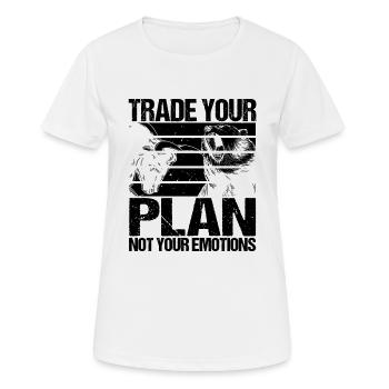 Trade Your Plan Not Your Emotions Trader Investor - Women's Breathable T-Shirt - white - Front - AI Model Female 172 dark (172cm)