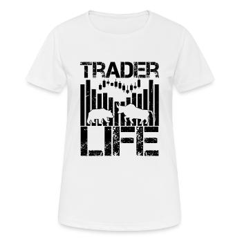 Trader Life Stock Forex Trader - T-shirt respirant Femme - blanc - Devant - AI Model Female 172 dark (172cm)