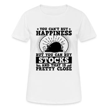 Happiness Acheter des actions Trader Investisseur Fan Cadeau - T-shirt respirant Femme - blanc - Devant - AI Model Female 172 dark (172cm)