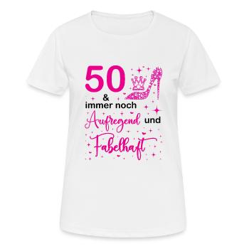 50 Geburtstag Frauen Geschenk 50 Jahre Geburtstag - Frauen T-Shirt atmungsaktiv - Weiß - Vorne - AI Model Female 172 dark (172cm)