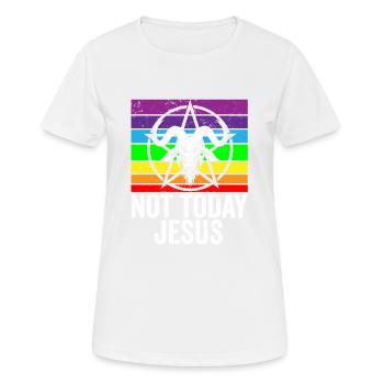 Satanisme I Sataniste I Satan Chèvre Arc-en-ciel Je ne le suis pas - T-shirt respirant Femme - blanc - Devant - AI Model Female 172 dark (172cm)