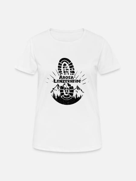 Arosa-Lenzerheide Schweiz wandern und Ski fahren - Frauen T-Shirt atmungsaktiv - Weiß
