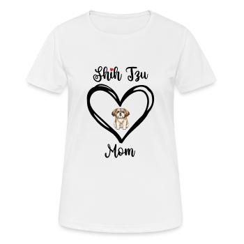 Shih Tzu Mom with Heart Shih Tzu Mama - Women's Breathable T-Shirt - white - Front - AI Model Female 172 dark (172cm)