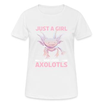 Just A Girl Who Loves Axolotls - Women's Breathable T-Shirt - white - Front - AI Model Female 172 dark (172cm)