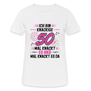 50. Geburtstag 50. Ehrentag 50. Jubiläum Geschenk - Frauen T-Shirt atmungsaktiv - Weiß - Vorne - AI Model Female 172 dark (172cm)