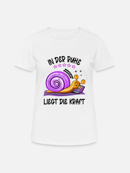 Witzige Schneckensprüche Faullenzer Bettchiller - Frauen T-Shirt atmungsaktiv - Weiß