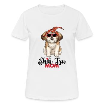 Shih Tzu Mom Shih Tzu Mama - Women's Breathable T-Shirt - white - Front - AI Model Female 172 dark (172cm)