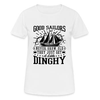 Sailors Never Grow Old Little Dinghy Funny Sailing - Women's Breathable T-Shirt - white - Front - AI Model Female 172 dark (172cm)