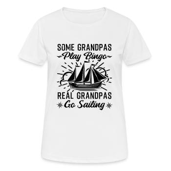 De vrais grands-pères vont naviguer drôle marin - T-shirt respirant Femme - blanc - Devant - AI Model Female 172 dark (172cm)