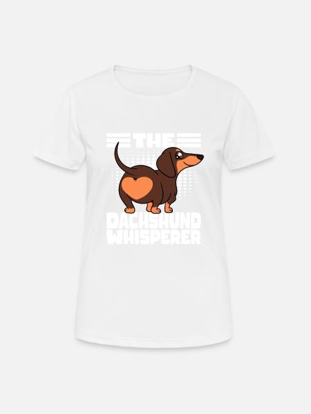 Dachshund Butt The Dachshund Whisperer - Women's Breathable T-Shirt - white
