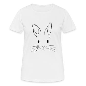 Osterhase Kostüm Hase Gesicht Kaninchen - Frauen T-Shirt atmungsaktiv - Weiß - Vorne - AI Model Female 172 dark (172cm)