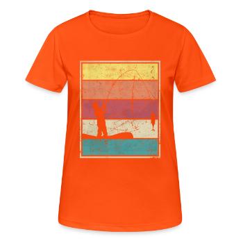 Fishing From Boat - Women's Breathable T-Shirt - neon orange - Front - AI Model Female 172 dark (172cm)