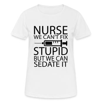 Infirmière Krankenschwester Corona - T-shirt respirant Femme - blanc - Devant - AI Model Female 172 dark (172cm)