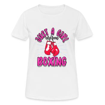 Boxer Just A Girl Who Loves Boxing Sports Kick - Frauen T-Shirt atmungsaktiv - Weiß - Vorne - AI Model Female 172 dark (172cm)