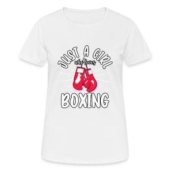 Boxer Just A Girl Who Loves Boxing Sports Kick - Frauen T-Shirt atmungsaktiv - Weiß - Vorne - AI Model Female 172 dark (172cm)