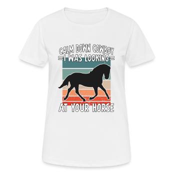 Süßes Reitsport Reiterin Reitverein Reiterhof - Frauen T-Shirt atmungsaktiv - Weiß - Vorne - AI Model Female 172 dark (172cm)