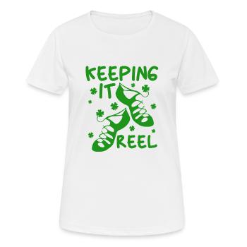Irland Tanzen Stepptanz Keep It Reel Girls - Frauen T-Shirt atmungsaktiv - Weiß - Vorne - AI Model Female 172 dark (172cm)