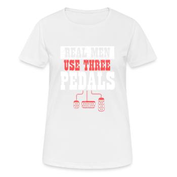 Manual Transmission Car I Real Men Use Three - Frauen T-Shirt atmungsaktiv - Weiß - Vorne - AI Model Female 172 dark (172cm)