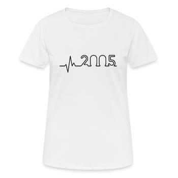 Heartbeat Minimal Birthday Vintage 2005 Ligne - T-shirt respirant Femme - blanc - Devant - AI Model Female 172 dark (172cm)