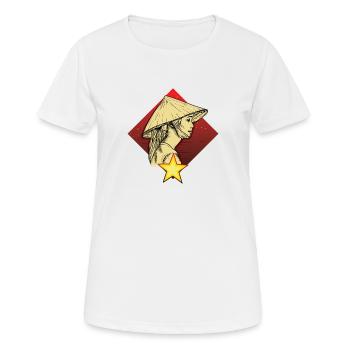 Vietnam I Hanoi Scooter Pho Bo Motif de voyage pour - T-shirt respirant Femme - blanc - Devant - AI Model Female 172 dark (172cm)