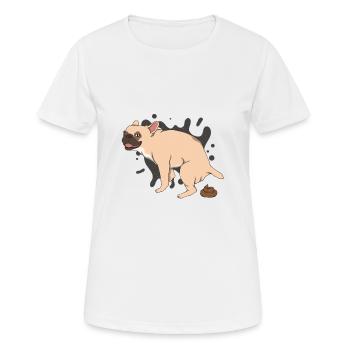 FRENCHIE poops piles of poop - Women's Breathable T-Shirt - white - Front - AI Model Female 172 dark (172cm)