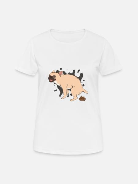 FRENCHIE poops piles of poop - Women's Breathable T-Shirt - white