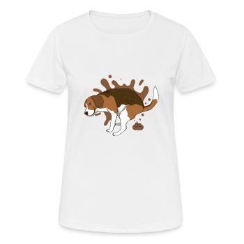 BEAGLE poops piles of poop - Women's Breathable T-Shirt - white - Front - AI Model Female 172 dark (172cm)
