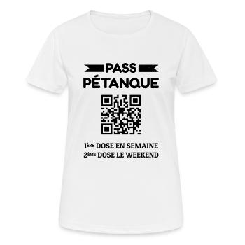 Pass Pétanque - T-shirt respirant Femme - blanc - Devant - AI Model Female 172 dark (172cm)