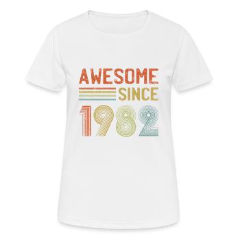 Awesome Since 1982 Born in 1982 40th Birthday Retr - Women's Breathable T-Shirt - white - Front - AI Model Female 172 dark (172cm)