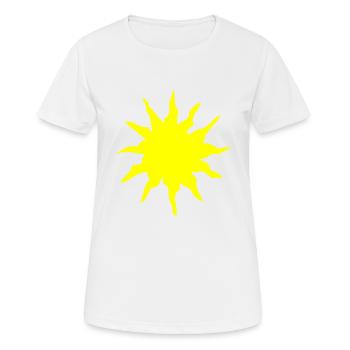 Sonne - Frauen T-Shirt atmungsaktiv - Weiß - Vorne - AI Model Female 172 dark (172cm)