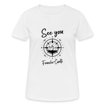 Franche-Comté France randonnée et ski - T-shirt respirant Femme - blanc - Devant - AI Model Female 172 dark (172cm)