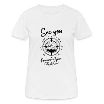 Provence-Alpes-Côte d'Azur France Skiing - Women's Breathable T-Shirt - white - Front - AI Model Female 172 dark (172cm)