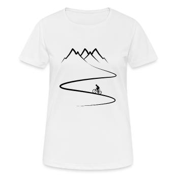 VTT - Montagnes - Montagnes - Courbes - T-shirt respirant Femme - blanc - Devant - AI Model Female 172 dark (172cm)