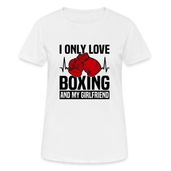 Boxer Boxhandschuhe Boxkampf Kampfsport - Frauen T-Shirt atmungsaktiv - Weiß - Vorne - AI Model Female 172 dark (172cm)